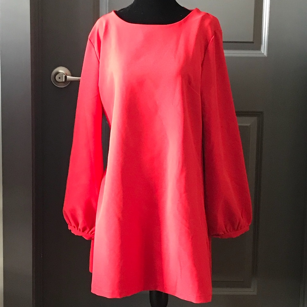 ACEVOG Bishop Sleeve Cocktail dress Red XXL